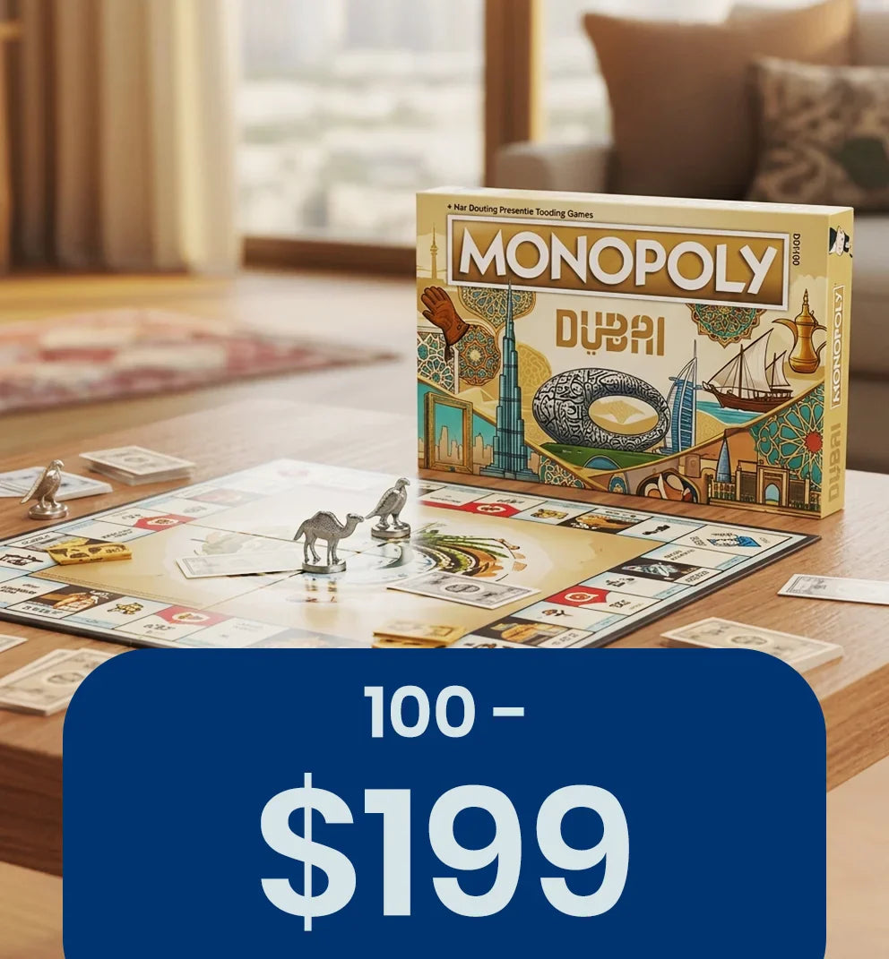Vibrant collection of kids toys $100-$199, featuring a remote control car, a child on a scooter, and an engaging STEM kit.