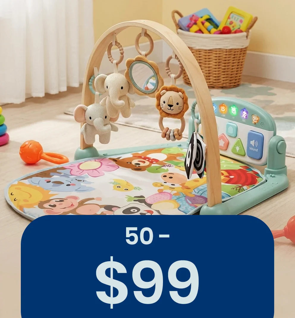 Kids toys $50-$99 collection featuring a variety of colorful toys, puzzles, and playsets for children to learn and have fun with friends and family