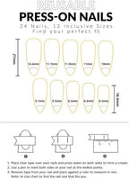 Set of 24 almond-shaped press-on nails by Nova Mart, perfect for quick, stylish beauty and nail care.