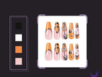 Set of 24 almond-shaped press-on nails in nude and pink shades from Nova Mart, perfect for quick beauty and nail care.