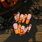 Set of 24 almond-shaped press on nails in nude and pink shades, designed for easy, temporary nail enhancement by Nova Mart.