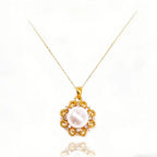 24K gold sun choker necklace with simple pendant, jewelry for women, by Nova Mart. Elegant and minimalist gold jewelry piece.