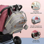 Nova Mart 3-in-1 diaper bag backpack with foldable baby bed, showing multiple compartments, adjustable straps, and built-in changing pad.