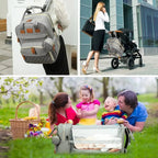Nova Mart 3-in-1 diaper bag backpack with foldable baby bed, showing spacious interior, adjustable straps, and compact foldable design.