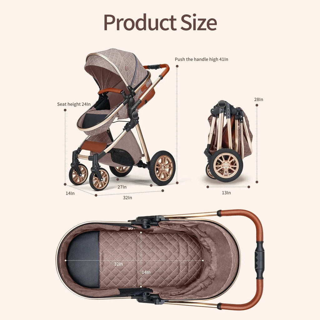 Luxury Pram Vista Stroller folded