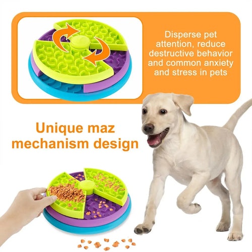 3--1 Interactive Pet Slow Feeder Bowl – Anti-Choking