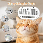 Nova Mart 3-in-1 Pet Steam Brush for cats and dogs, spray grooming comb, pet care tool for cleaning and detangling fur.
