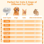 Nova Mart 3-in-1 Pet Steam Brush for cats and dogs, spray grooming comb with steam function, showing the device and pet fur.