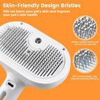 Pet care: Nova Mart 3-in-1 steam grooming comb for cats and dogs, showing the brush with steam spray feature and ergonomic handle.
