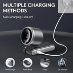 Nova Mart 3-in-1 portable handheld turbo fan with 5-speed settings and 2500mAh battery, shown in use with adjustable blades.