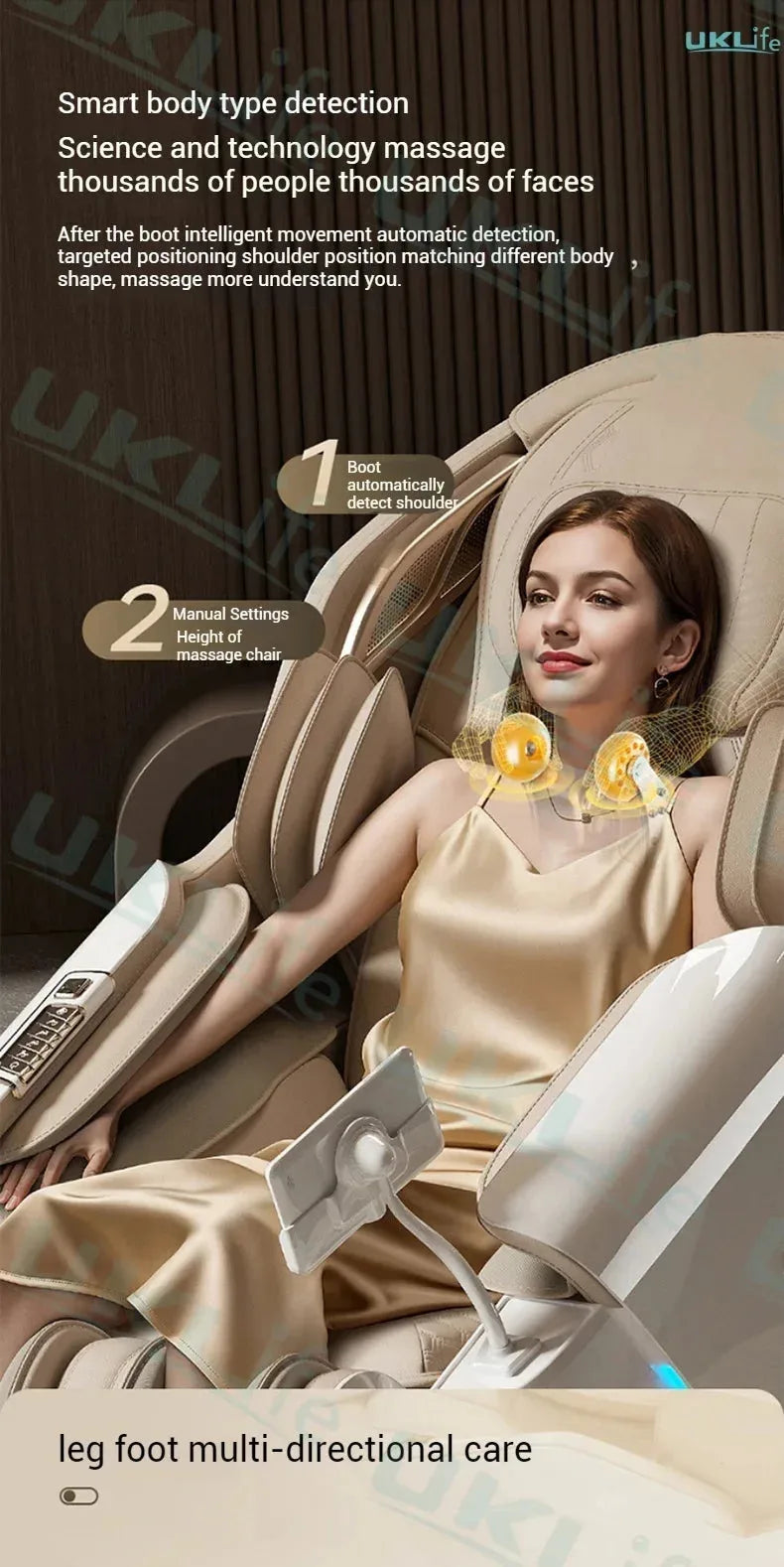 Nova Mart 4D SL-Track Zero Gravity full body massage chair with adjustable features and cushioned armrest for relaxation.
