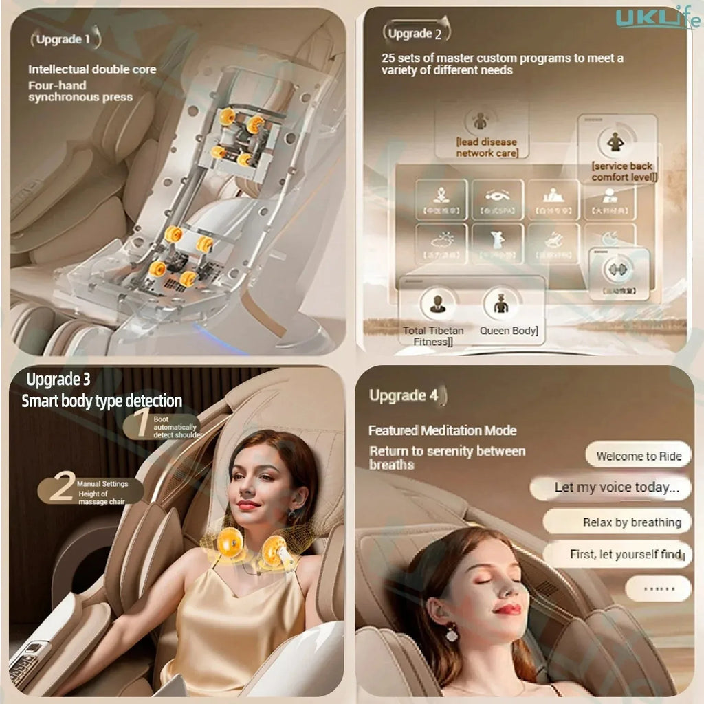 Nova Mart 4D SL-Track Zero Gravity Massage Chair with full body design and multiple massage functions, shown in black.