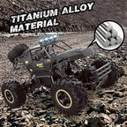 Nova Mart 4WD RC Rock Crawler off-road rechargeable toy truck with rugged tires and detailed body in action.