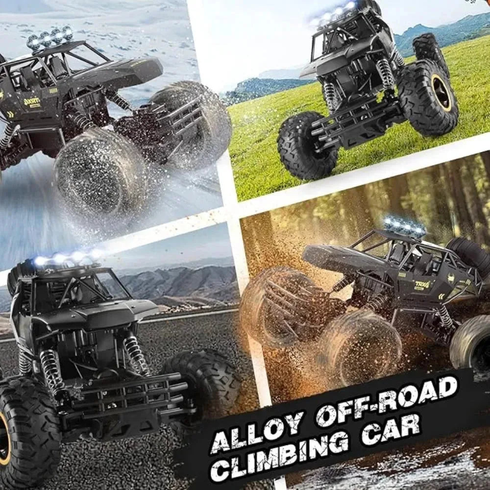 Nova Mart 4WD RC Rock Crawler off-road rechargeable truck with rugged tires and durable body, designed for outdoor terrain adventures.