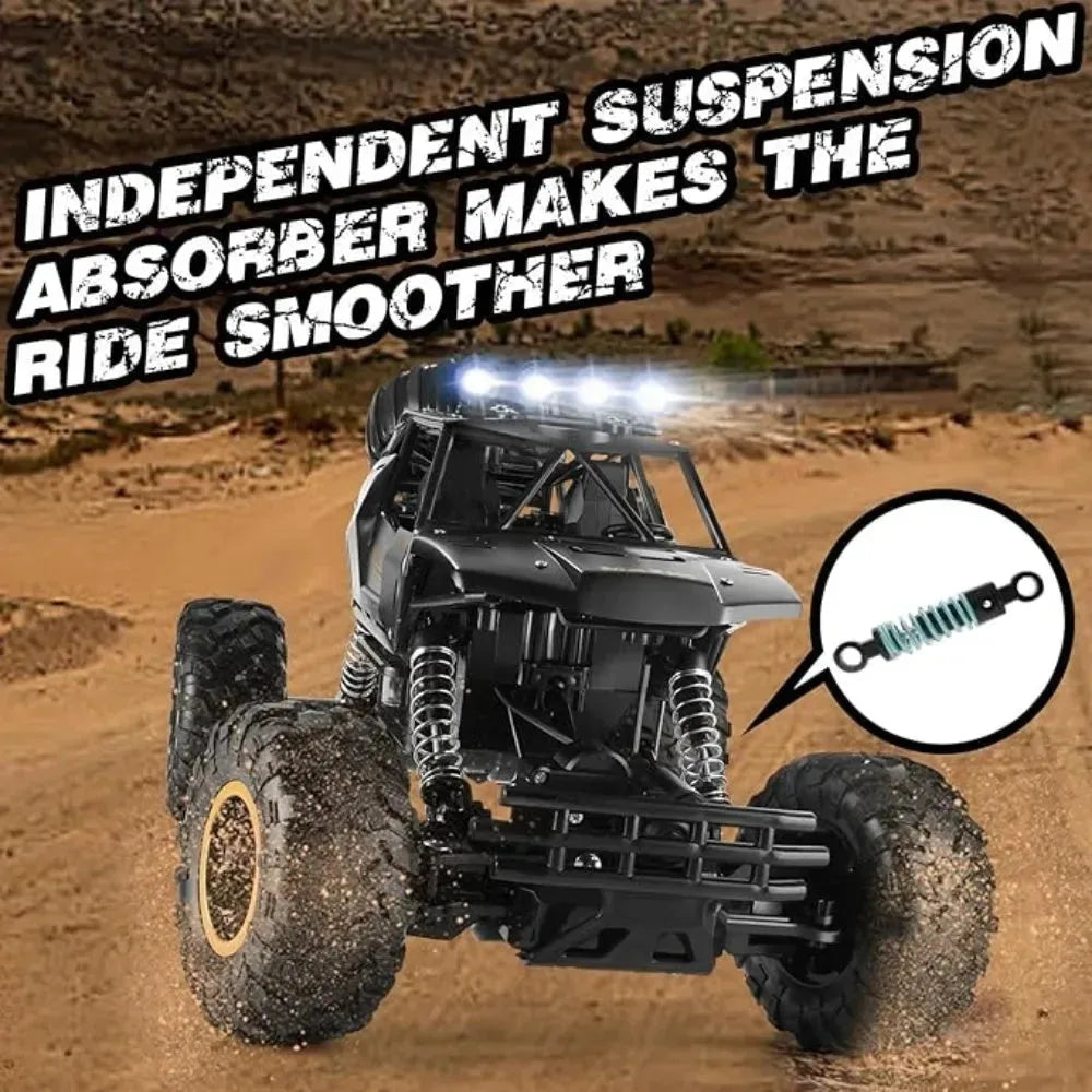 Nova Mart 4WD RC Rock Crawler off-road rechargeable truck with large tires and rugged design for outdoor terrain play.