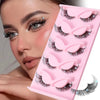 Five pairs of Nova Mart 3D Foxy Cat Eye Cluster Lashes, false eyelashes with a dramatic, voluminous eyelash design.