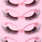 Five pairs of Nova Mart 3D Foxy Cat Eye Cluster Lashes for a bold, dramatic eyelash look in beauty and nail care.