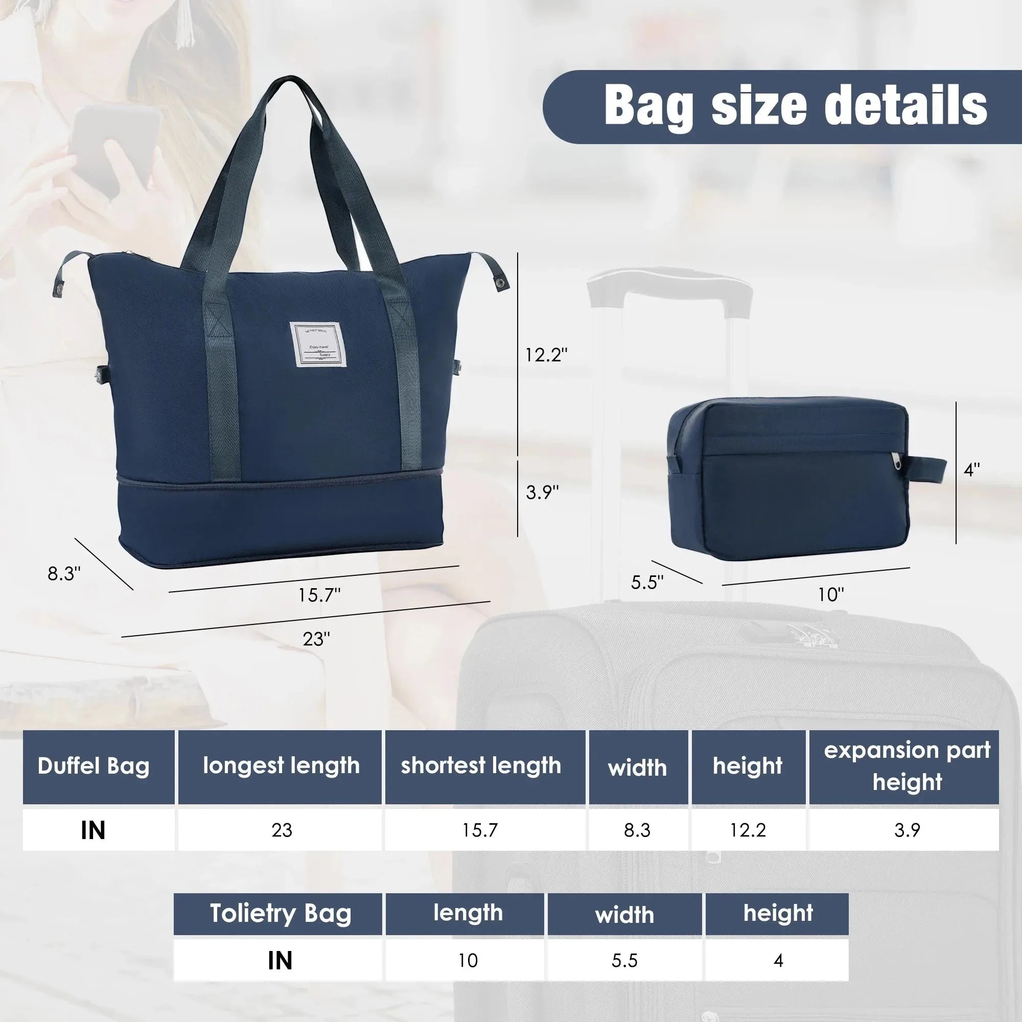 Set of five Nova Mart softside expandable luggage pieces with TSA locks, featuring handles and wheels for easy travel.