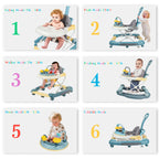 Nova Mart 6-in-1 baby push walker with music, lights, and dining tray, designed for children aged 7 months and above.