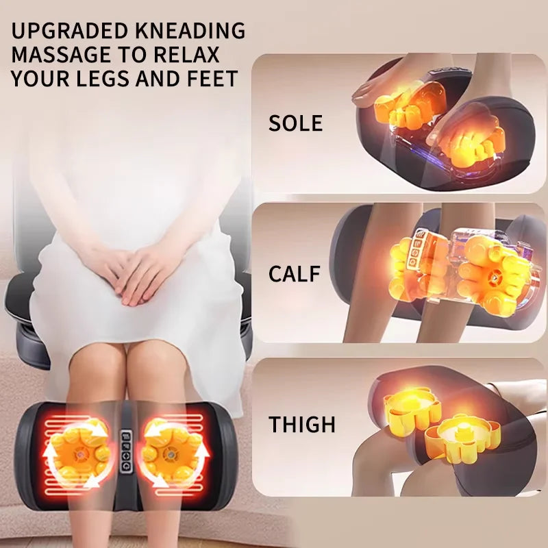 Nova Mart Shiatsu Neck and Back Massager with Heat, 3D kneading chair pad showing ergonomic design and control panel.