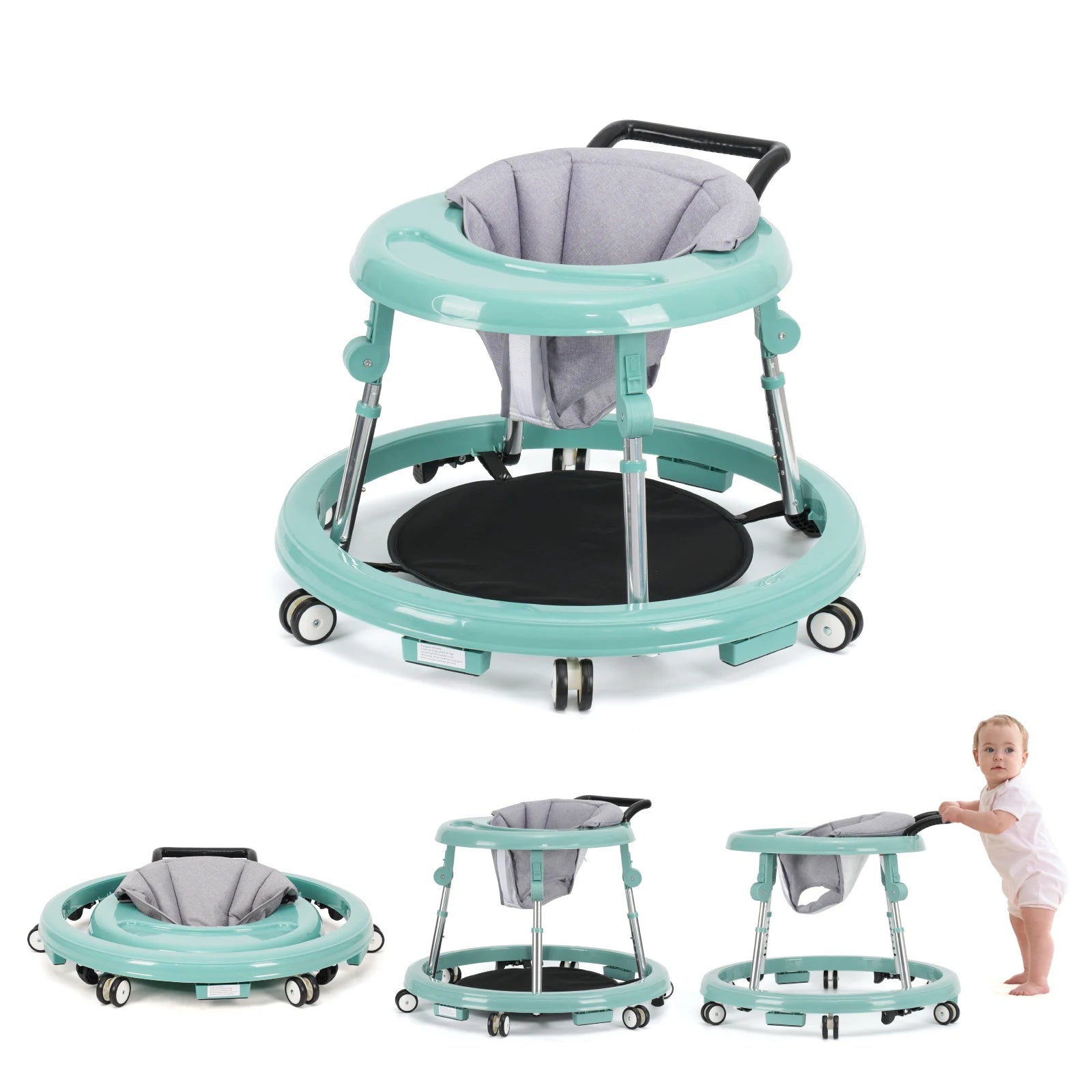 Foldable Nova Mart Wismind baby walker with adjustable height and activity tray for easy mobility and play.