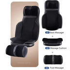 Nova Mart Shiatsu Neck and Back Massager with Heat, 3D kneading chair pad showing ergonomic design and plush fabric for relaxation.
