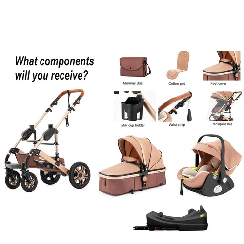 Infant Car Seat Combo Stroller Travel – 3in1 Reversible