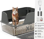 XL Stainless Steel Cat Litter Box – Side Opening Splash-Proof - Image 1