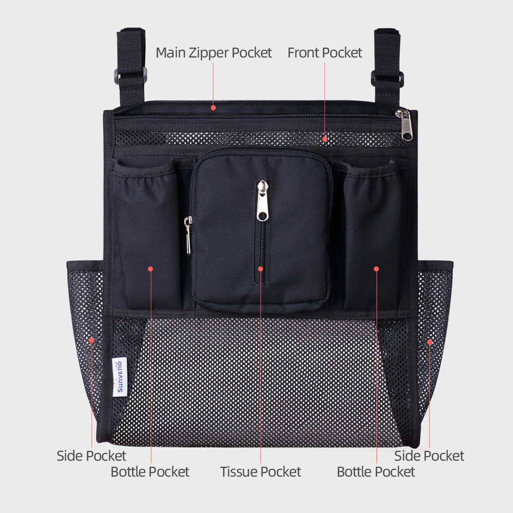 Nova Mart Sunveno baby stroller organizer bag with multiple storage compartments attached to a stroller for convenience.