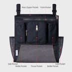Nova Mart Sunveno baby stroller organizer bag with multiple storage compartments attached to a stroller for convenience.