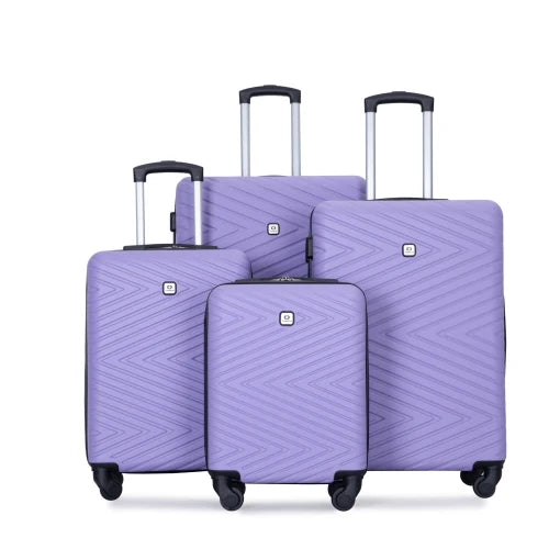Travelhouse 4-piece ABS luggage set with TSA locks, featuring durable suitcases in various sizes for travel convenience.