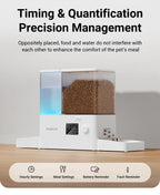 ROJECO 2In1 Automatic Pet Feeder Gravity Water Fountain 8.5L Button Version Auto Cat Kibble Dispenser with Water Refill Drinker - Image 11