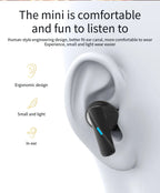 Wireless TWS ANC earbuds by Nova Mart with HiFi stereo sound, touch control, and 30-hour battery life in a sleek black design.