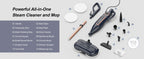 Nova Mart 10-in-1 Steam Mop Cleaner with 1300W power and rotating pad for efficient floor cleaning and sanitation.