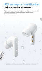 Lenovo LE209 ANC earbuds with HiFi 12mm drivers and 30-hour battery, wireless earphones with noise cancellation.
