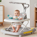 Nova Mart 6-in-1 baby push walker with music, lights, and dining tray for 7 months and up, featuring a sturdy design and colorful details.