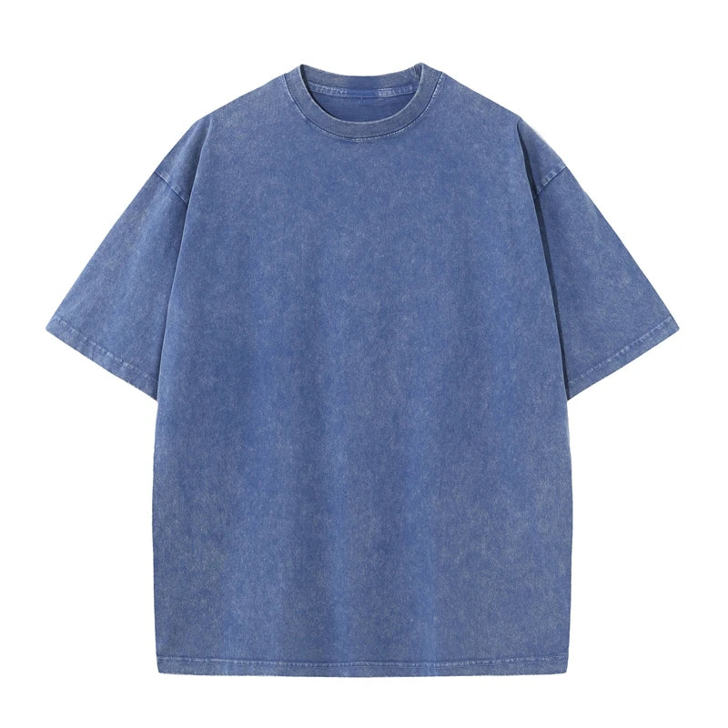 Men's oversized cotton T-shirt by Nova Mart with vintage wash, casual streetwear style, shown in a relaxed fit and soft fabric.