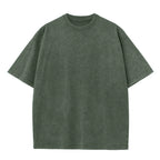Men's oversized vintage washed cotton T-shirt in streetwear style, featuring a relaxed fit and casual design by Nova Mart.