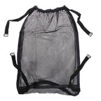 Large capacity Nova Mart baby stroller mesh storage bag hanging from stroller handle with multiple compartments.