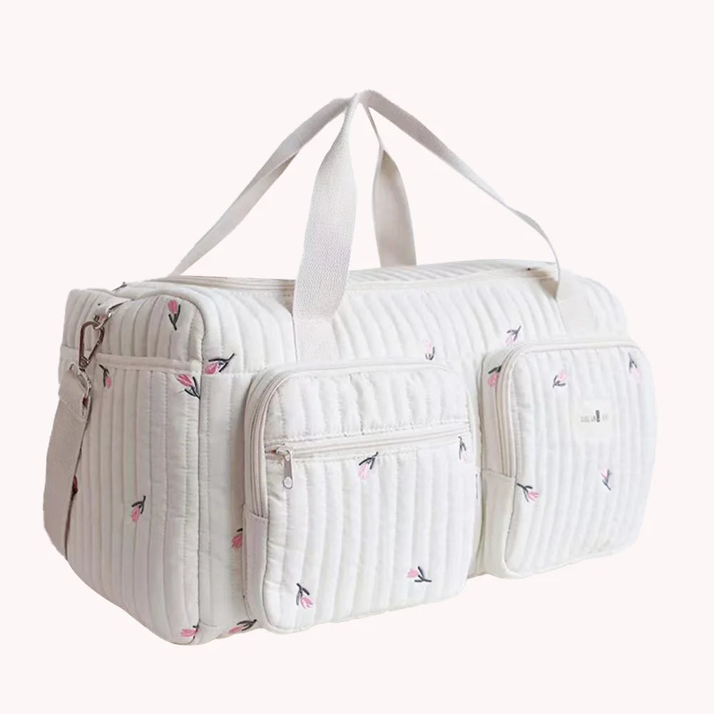 Quilted Baby Diaper Bag large capacity weekender bag