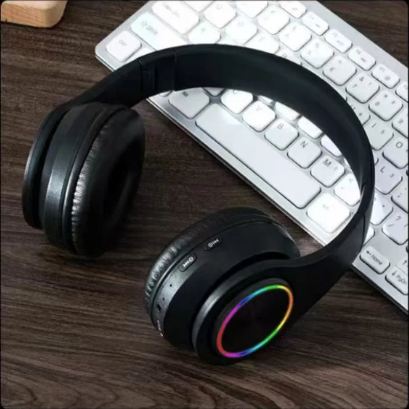 Nova Mart B39 ANC wireless headphones with stereo sound and 12-hour battery life, shown from a front view.