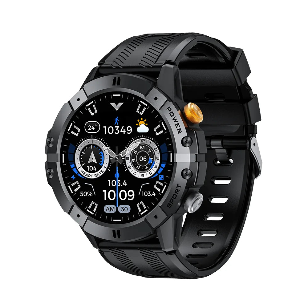 CUBOT C29 smartwatch with 1.52-inch display, Bluetooth call, and 410mAh battery shown on a wrist with a digital strap