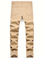 Men's street paint printed jeans by Nova Mart, casual hip-hop style denim featuring vibrant paint graffiti design.