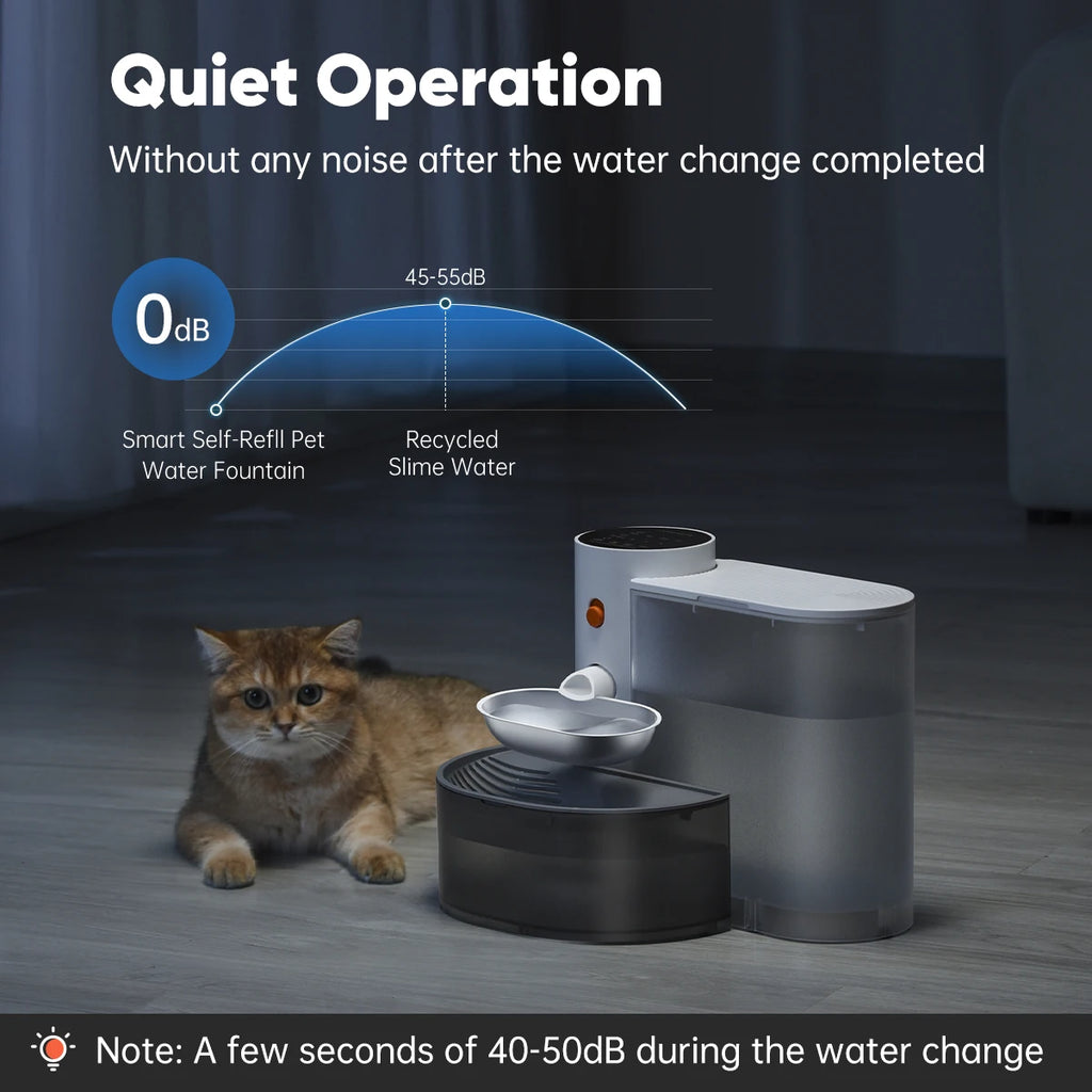 New Stainless Steel Bowl Pet Intelligent Pouring Water Dispenser Automatically Purifies The Wireless Drinking Bowl For Cats - Image 3