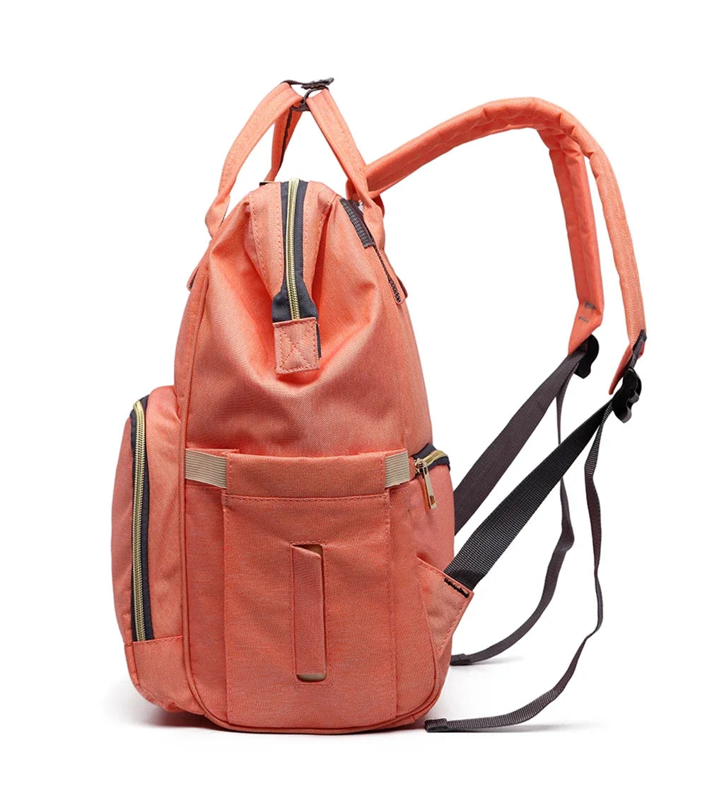 Large capacity Lequeen mummy diaper bag backpack by Nova Mart with multiple compartments, ideal for travel and baby essentials.