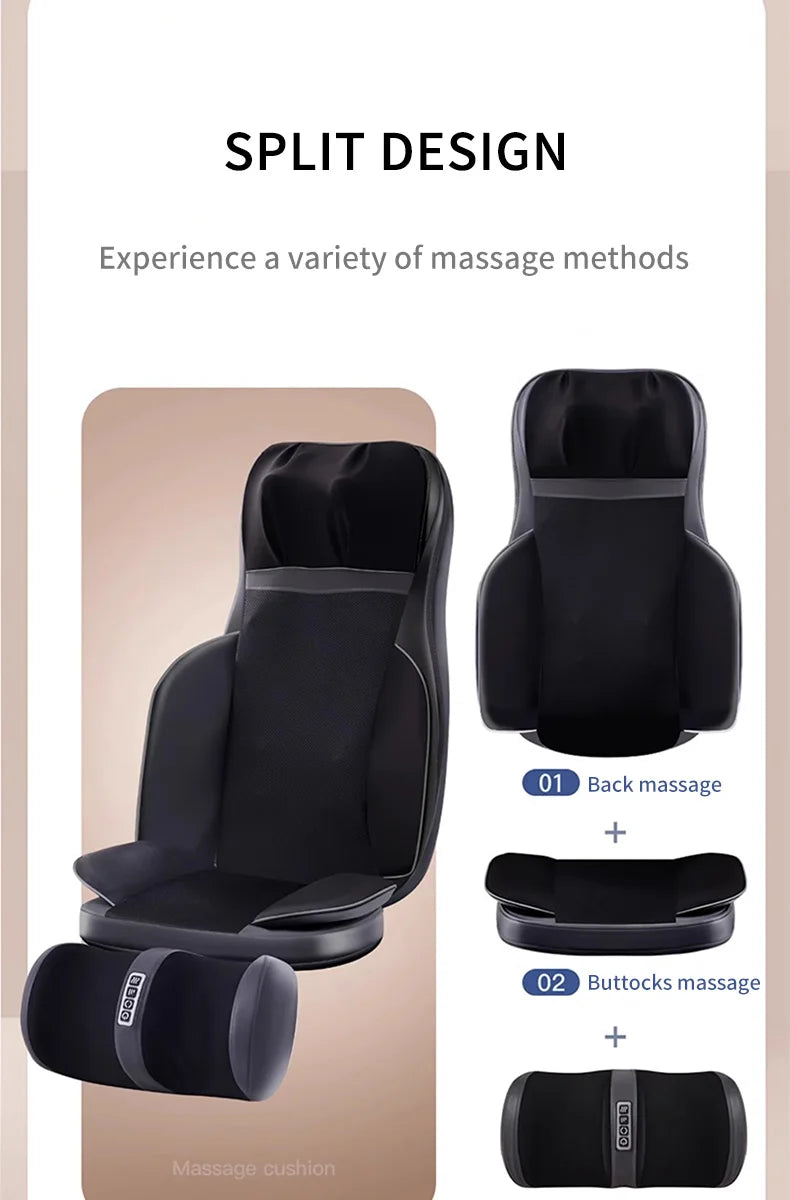 Nova Mart Shiatsu Neck and Back Massager with Heat, 3D kneading chair pad shown in image