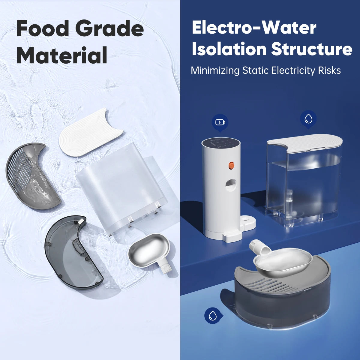 New Stainless Steel Bowl Pet Intelligent Pouring Water Dispenser Automatically Purifies The Wireless Drinking Bowl For Cats - Image 4