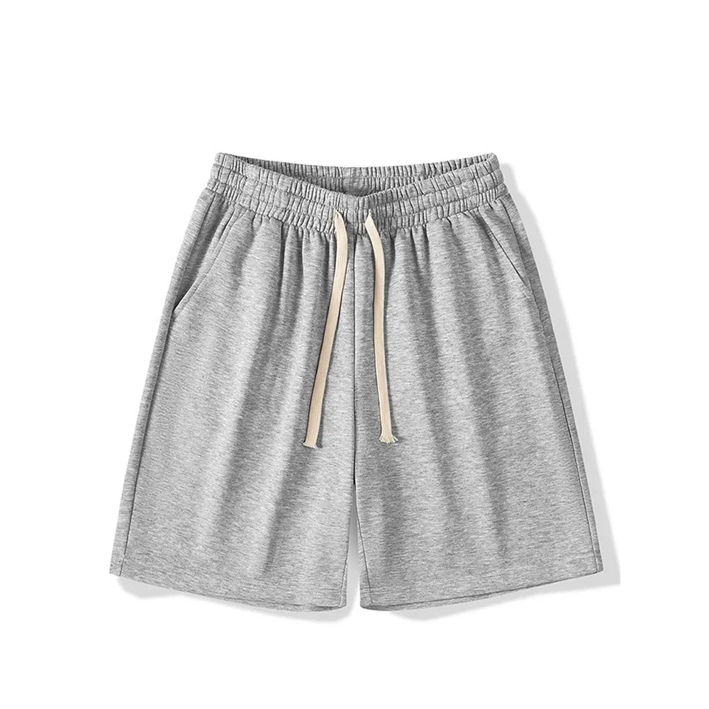 Men's casual drawstring jogger shorts by Nova Mart, featuring a comfortable fit and relaxed style, shown in a front view.