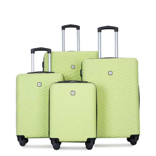 Travelhouse 4-piece ABS luggage set with TSA locks by Nova Mart, featuring hard-shell suitcases in various sizes with handles and wheels.