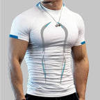 Men's quick dry gym t-shirt by Nova Mart, breathable running training tee, lightweight athletic shirt for men's fitness workouts.